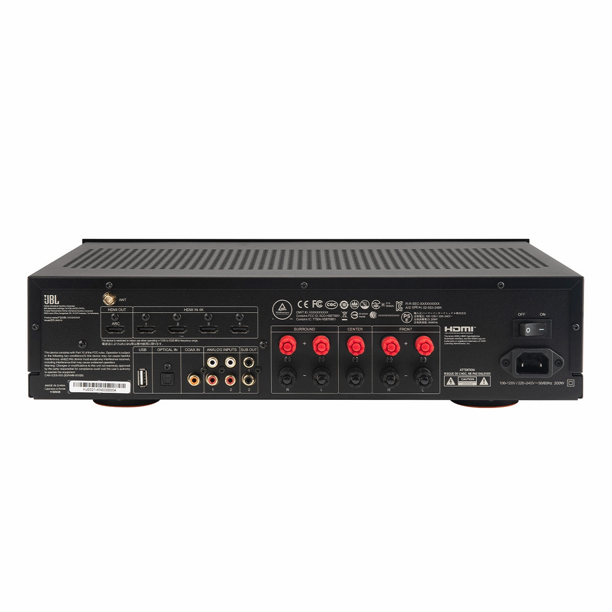 JBL Stage 2.1 Home Theater System with 10 in Sub and 60 Watts/Channel Receiver (White)