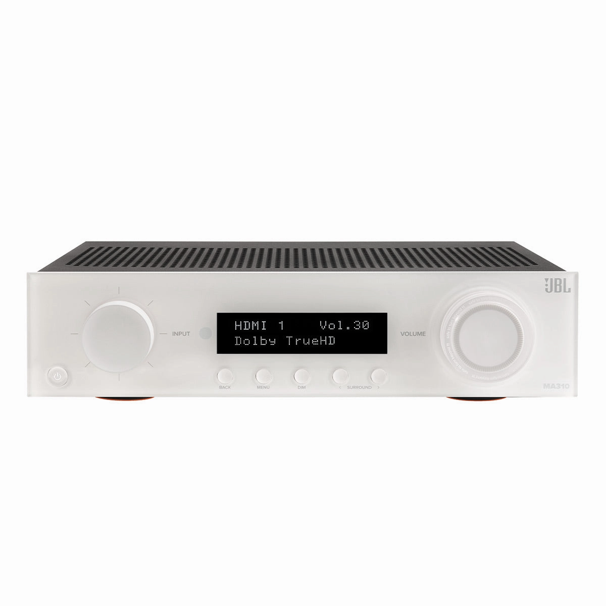 JBL Stage 2.1 Home Theater System with 10 in Sub and 60 Watts/Channel Receiver (White)