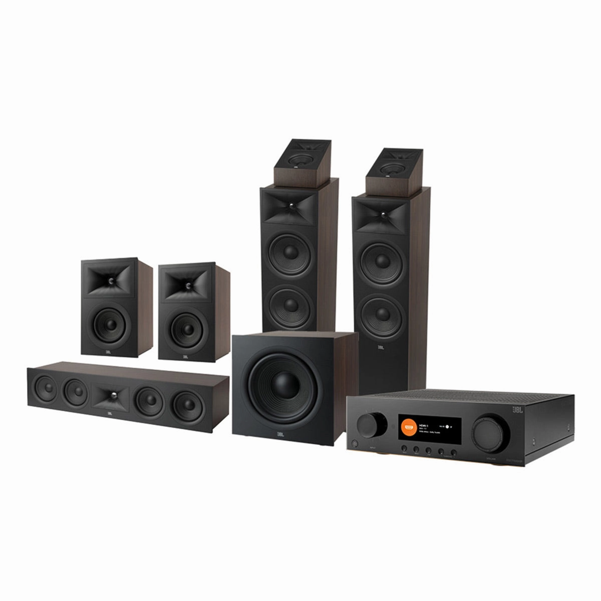JBL Stage 5.1.2 Home Theater System with 12 in Sub and 125 Watts/Channel Receiver (Black) hi-fi volume knob,hi-fi remote control system,hi-fi smart amplifier