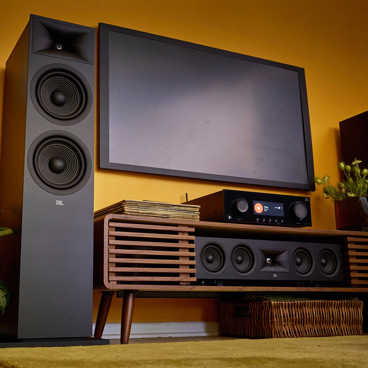 JBL Stage 5.1.4 Home Theater System with 12 in Sub and 140 Watts/Channel Receiver (Black)