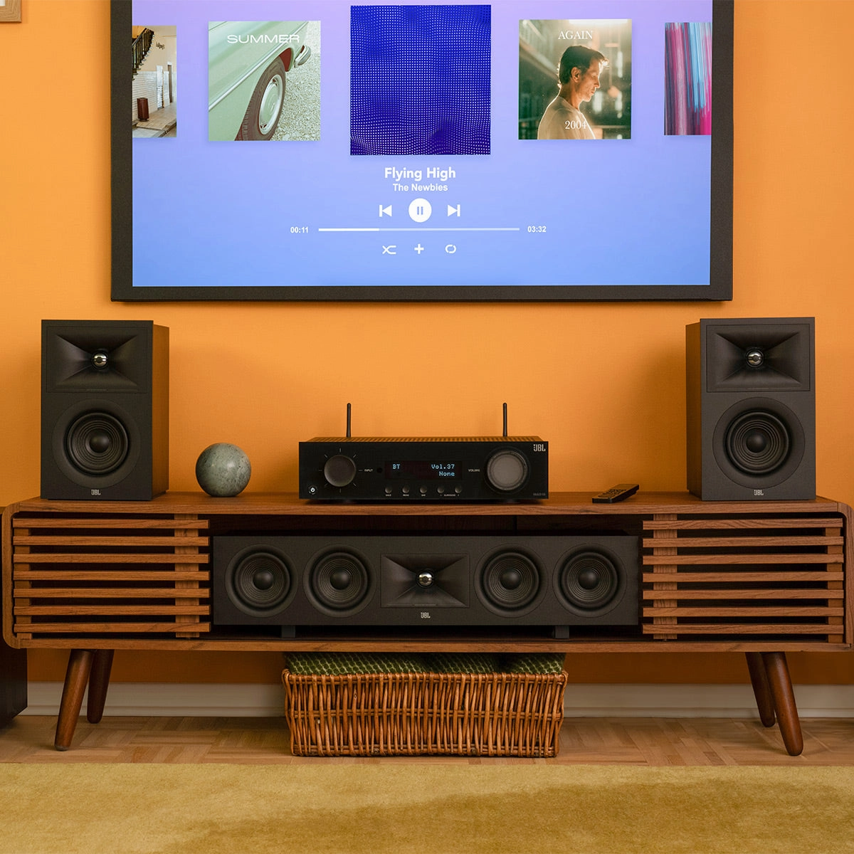 JBL Stage 5.1.4 Home Theater System with 12 in Sub and 140 Watts/Channel Receiver (Black)