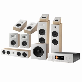 JBL Stage 5.1.4 Home Theater System with 12 in Sub and 140 Watts/Channel Receiver (White)