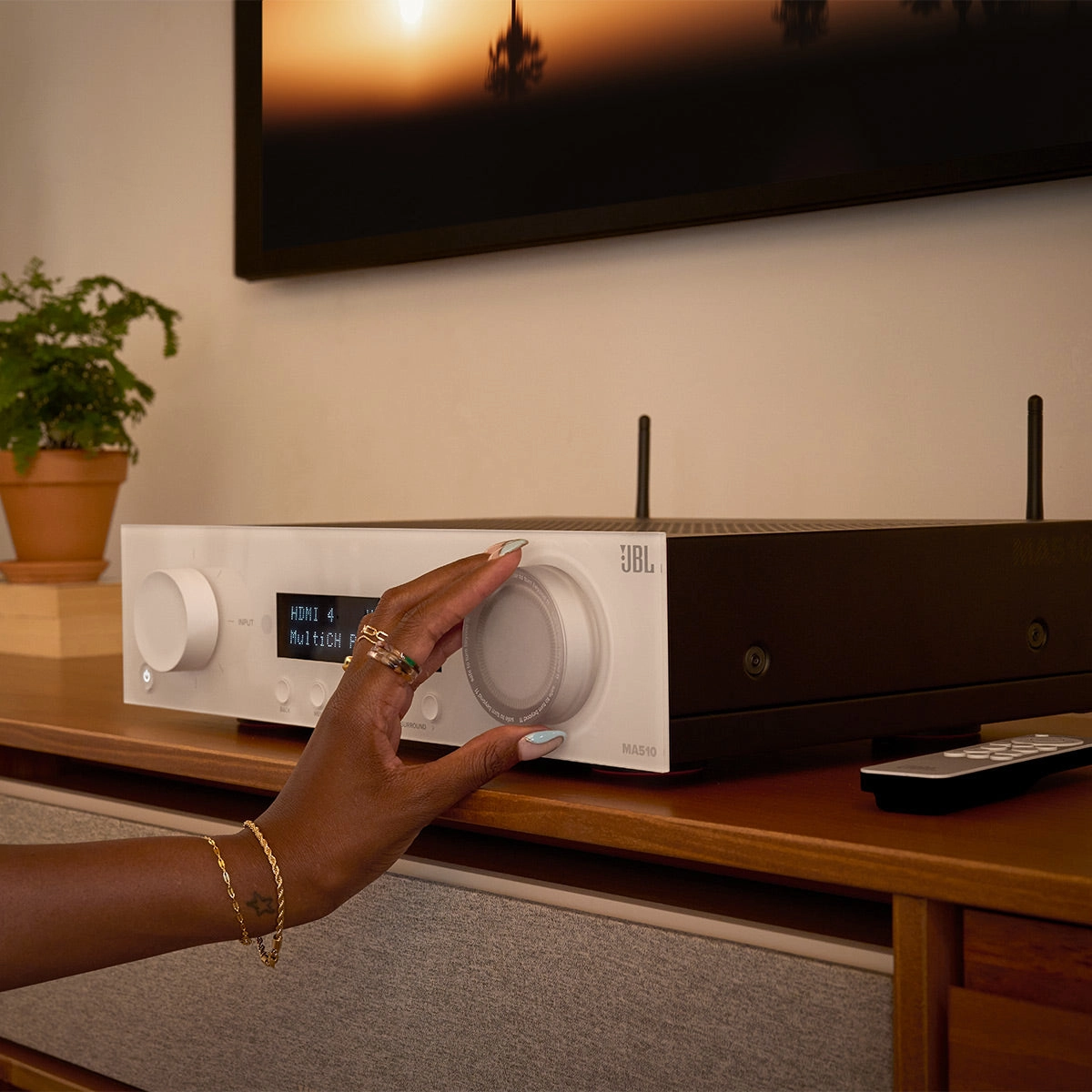 JBL Stage 5.1 Home Theater System with 10 in Sub and 75 Watts/Channel Receiver (White)