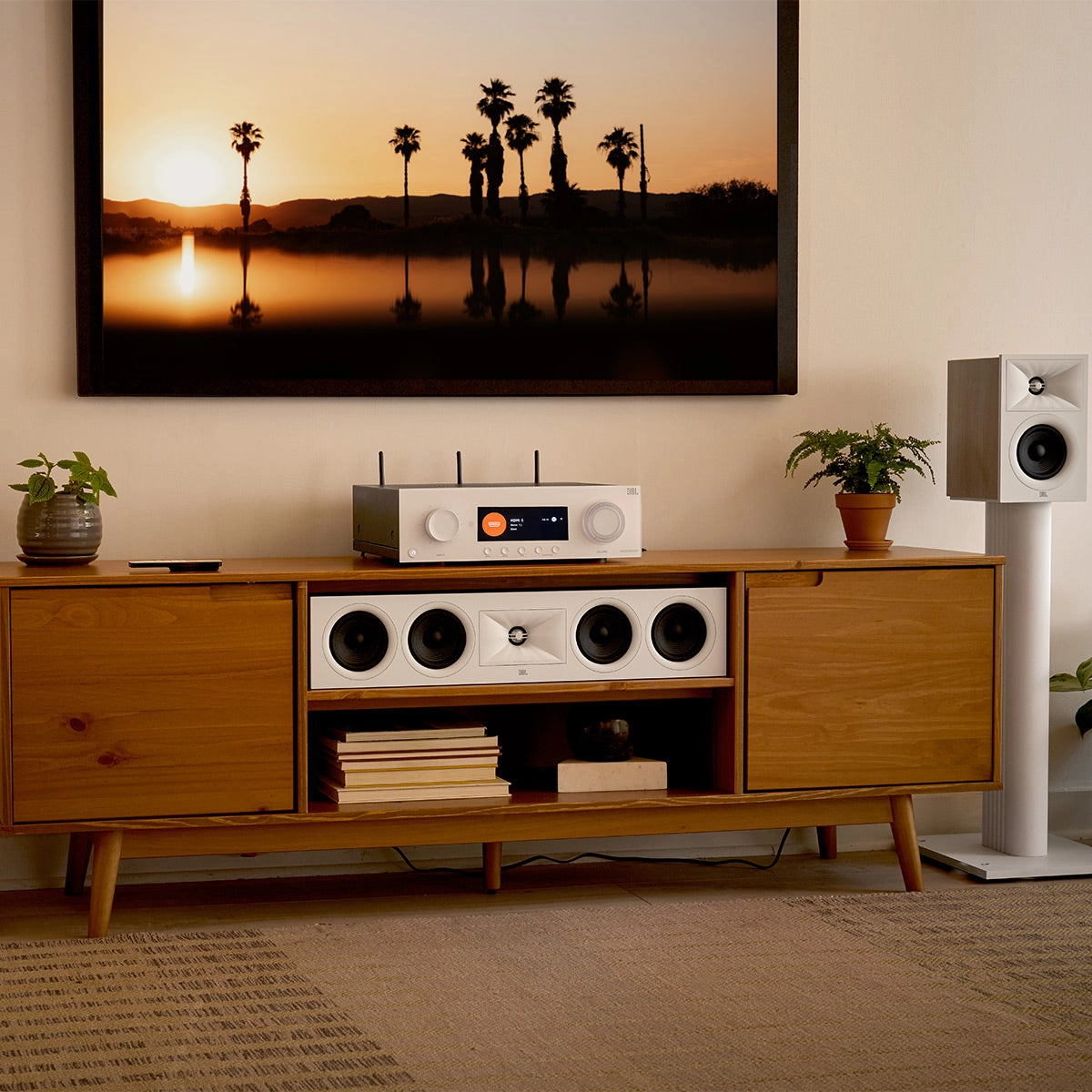 JBL Stage 5.1 Home Theater System with 12 in Sub and 100 Watts/Channel Receiver (White)