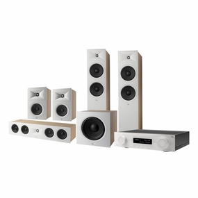 JBL Stage 5.1 Home Theater System with 12 in Sub and 100 Watts/Channel Receiver (White) hi-fi volume knob,hi-fi remote control system,hi-fi smart amplifier