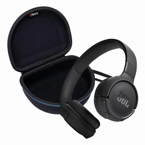 JBL Tune 520BT Wireless On Ear Bluetooth Headphone Bundle with gSport Case (Black) On ear,On-ear Headphones,Ear-pad Audio