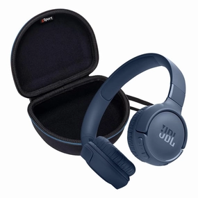 JBL Tune 520BT Wireless On Ear Bluetooth Headphone Bundle with gSport Case (Blue) On ear,On-ear Headphones,Ear-pad Audio