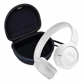 JBL Tune 520BT Wireless On Ear Bluetooth Headphone Bundle with gSport Case (White) On ear,On-ear Headphones,Ear-pad Audio