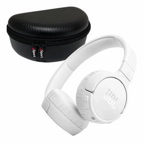 JBL Tune 670NC Wireless On Ear Noise Cancelling Headphone with gSport Carbon Fiber Case (White) On ear,On-ear Headphones,Ear-pad Audio