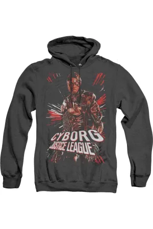 Justice League Movie Cyborg Adult Heather Hoodie / Hooded Sweatshirt