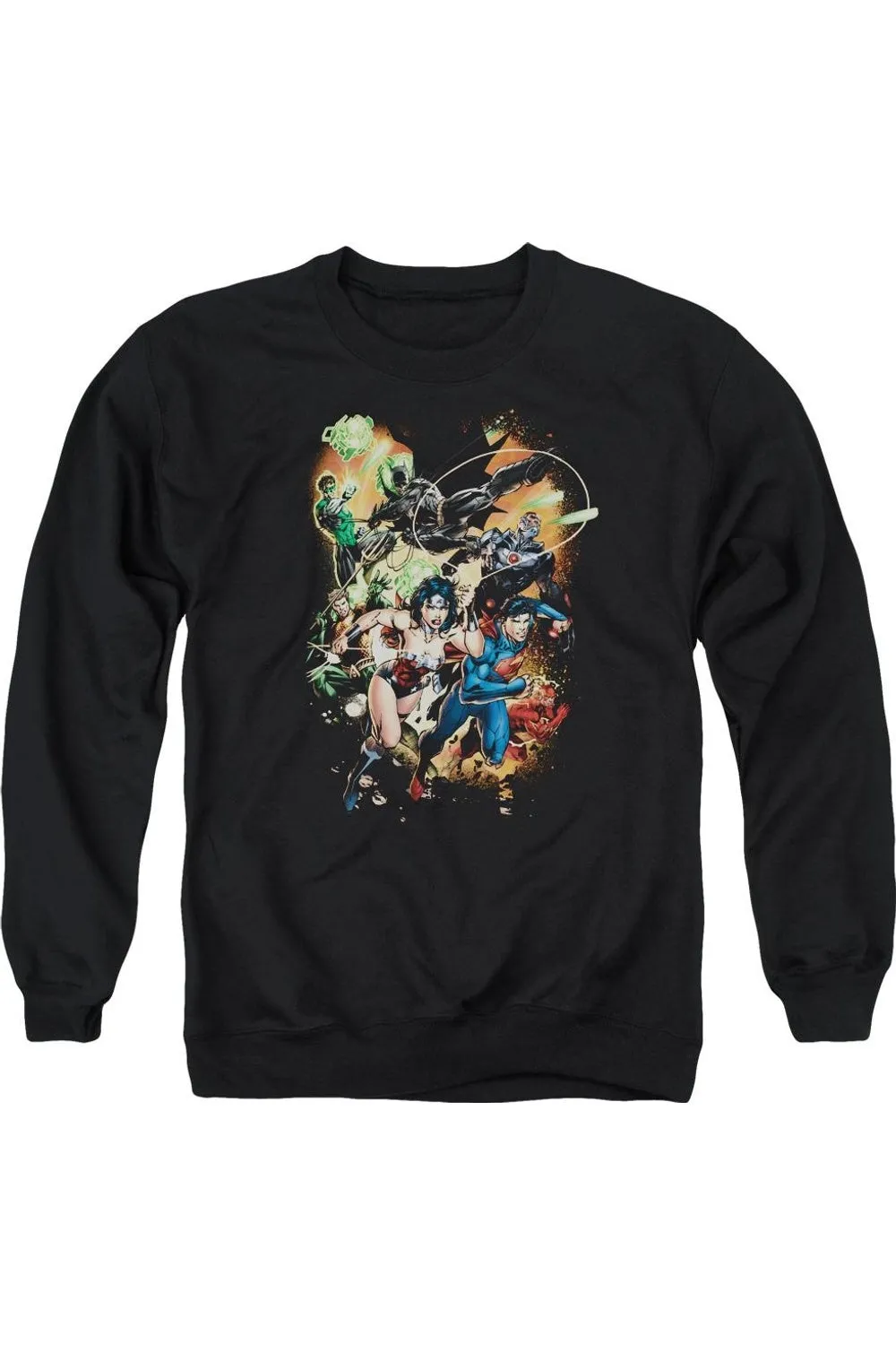 Justice League of America Battle Ready Adult Crewneck Sweatshirt