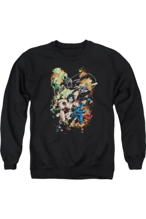 Justice League of America Battle Ready Adult Crewneck Sweatshirt