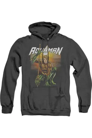 Justice League of America Beach Sunset Adult Heather Hoodie / Hooded Sweatshirt