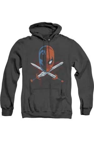Justice League of America Crossed Swords Adult Heather Hoodie / Hooded Sweatshirt