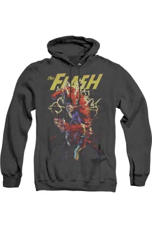 Justice League of America Ripping Apart Adult Heather Hoodie / Hooded Sweatshirt