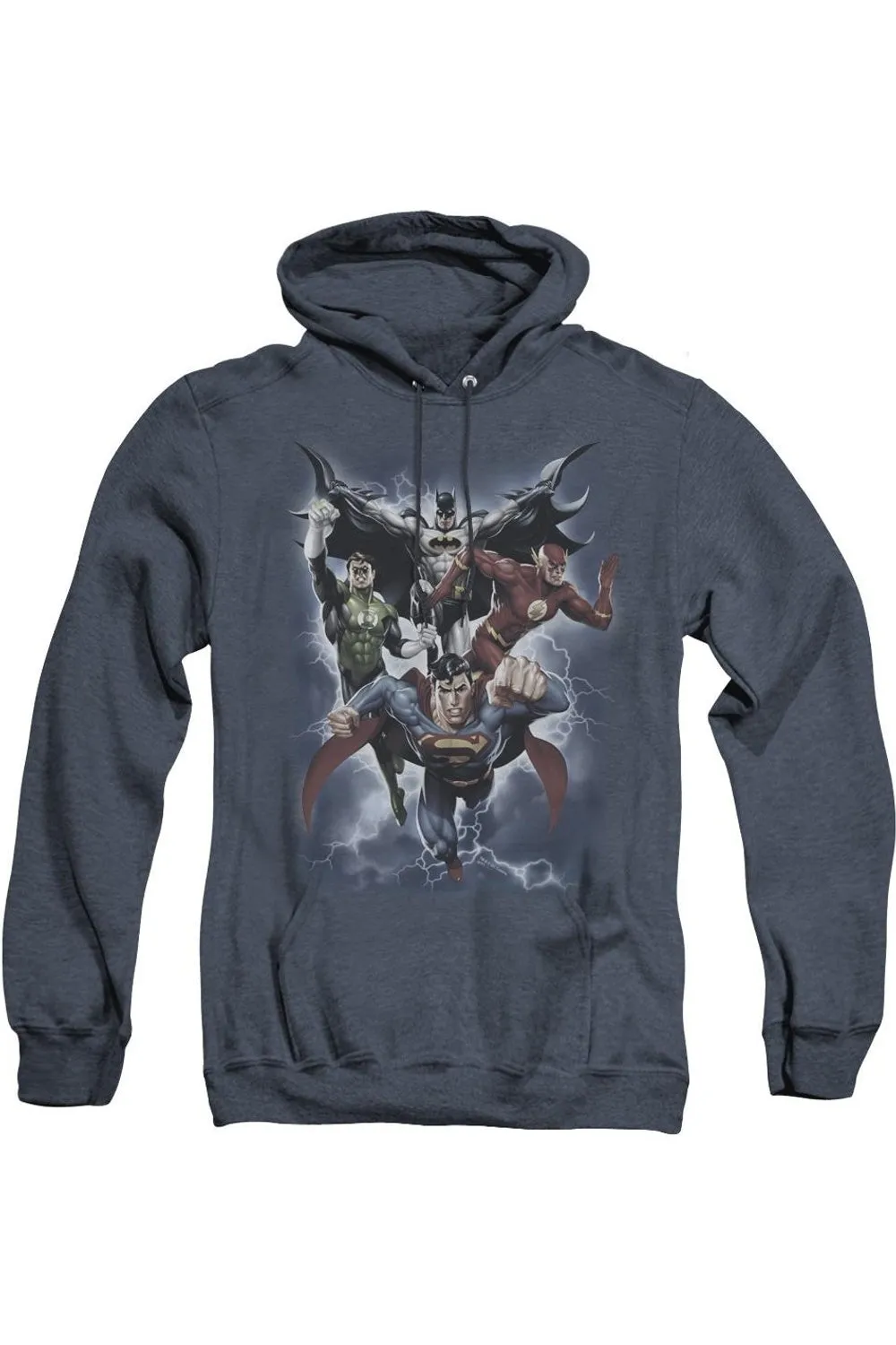Justice League of America The Coming Storm Adult Heather Hoodie / Hooded Sweatshirt