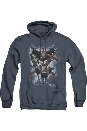 Justice League of America The Coming Storm Adult Heather Hoodie / Hooded Sweatshirt
