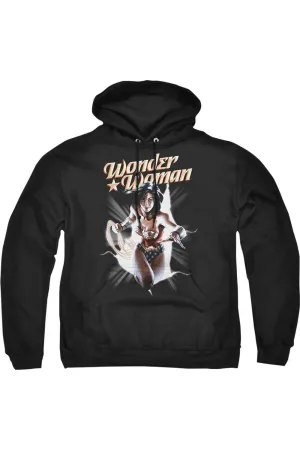 Justice League of America Wonder Woman Break Out Adult Pull Over Hoodie / Hooded Sweatshirt