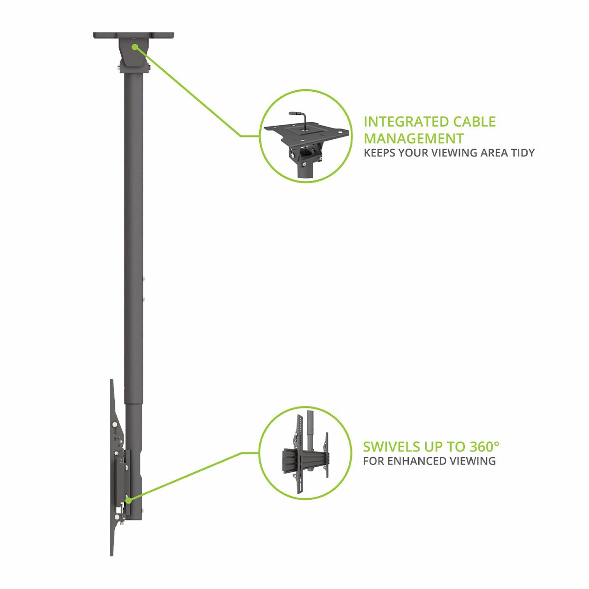 Kanto CM600SG Stainless Steel Full-Motion Outdoor Ceiling Mount for 37" - 70" TVs