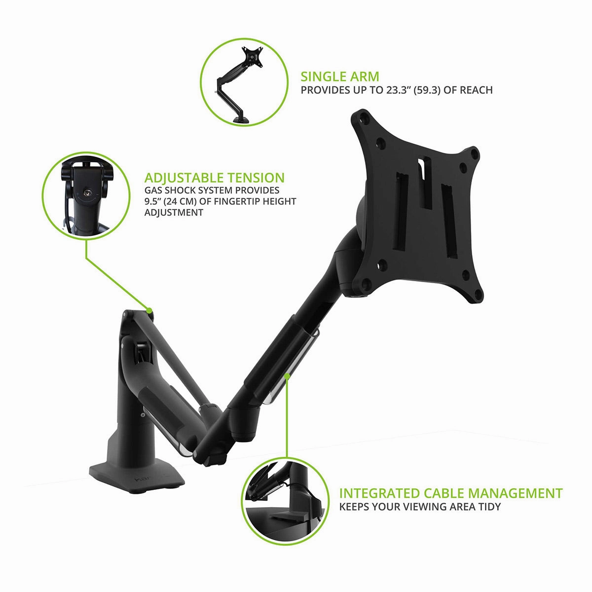 Kanto DMS1000 Desktop Monitor Mount for 17" - 32" Displays with Gas-Shock (Black)