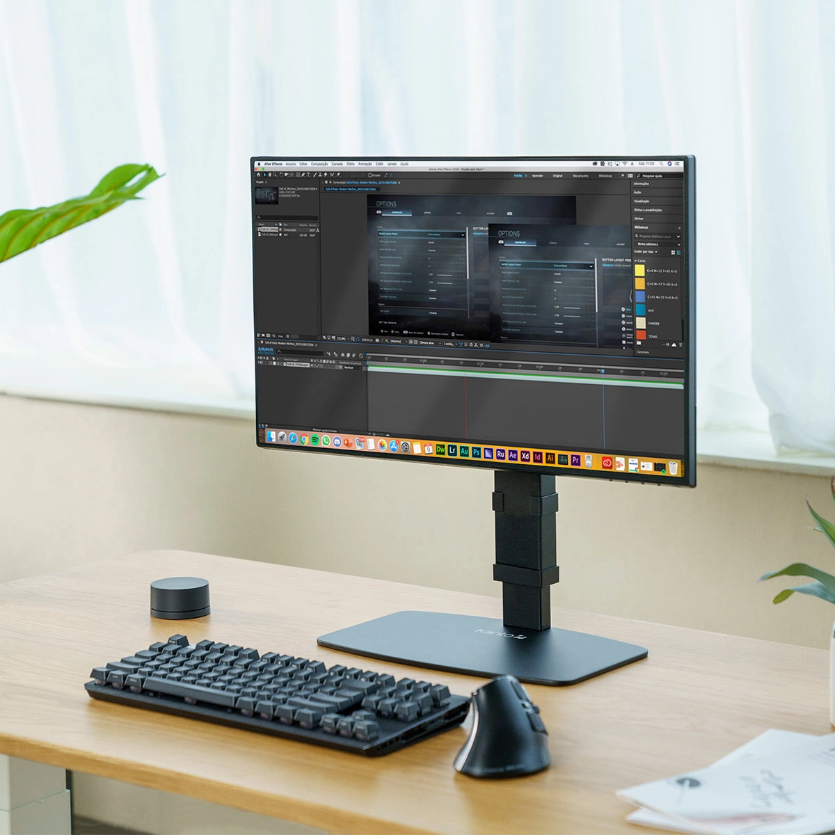 Kanto DTS1000 Universal Desktop Stand with Adjustable Height, Tilt, and Swivel for 17" - 32" Monitors