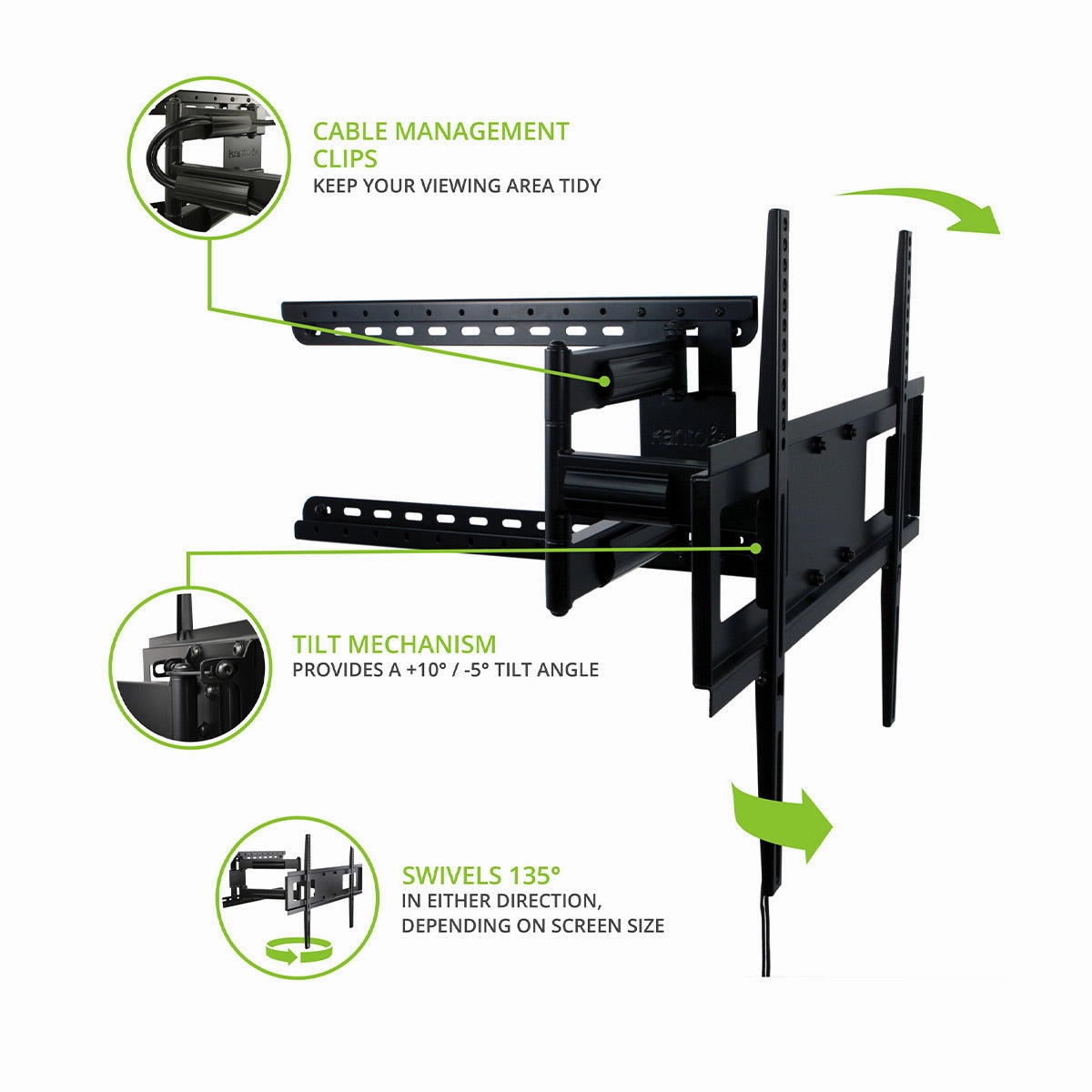 Kanto FMC4 Full Motion Mount with Adjustable Pivot Point for 30" to 60" TVs
