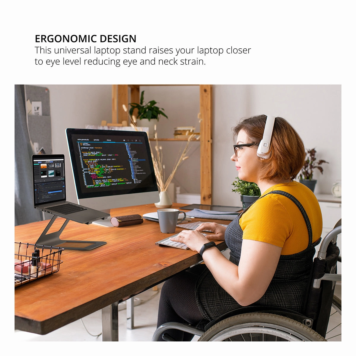 Kanto LE1 Ergonomic Universal Laptop Riser Stand for 11" - 16" Laptops