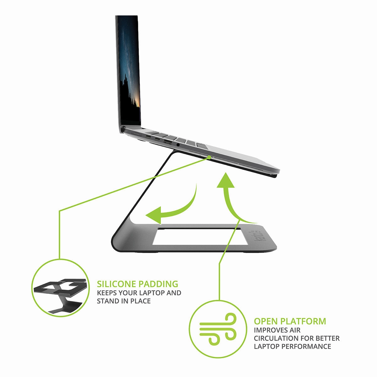 Kanto LE1 Ergonomic Universal Laptop Riser Stand for 11" - 16" Laptops