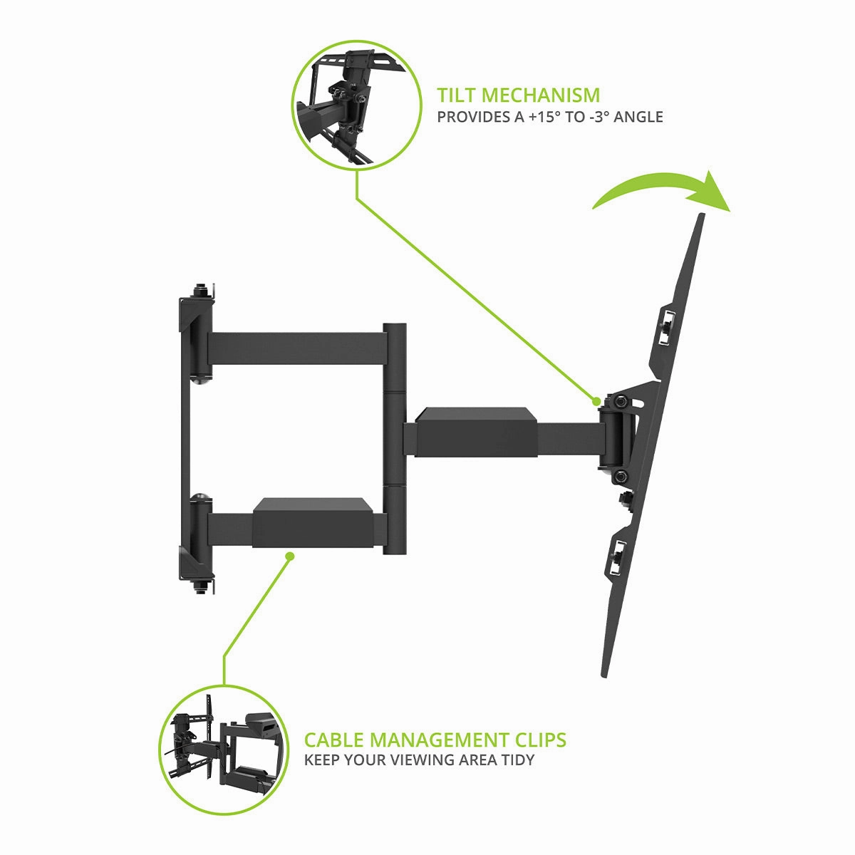 Kanto LX600SW Full-Motion Metal Stud Mount with SNAPTOGGLE&reg; Heavy-Duty Toggle Bolts for 34" - 65" TVs