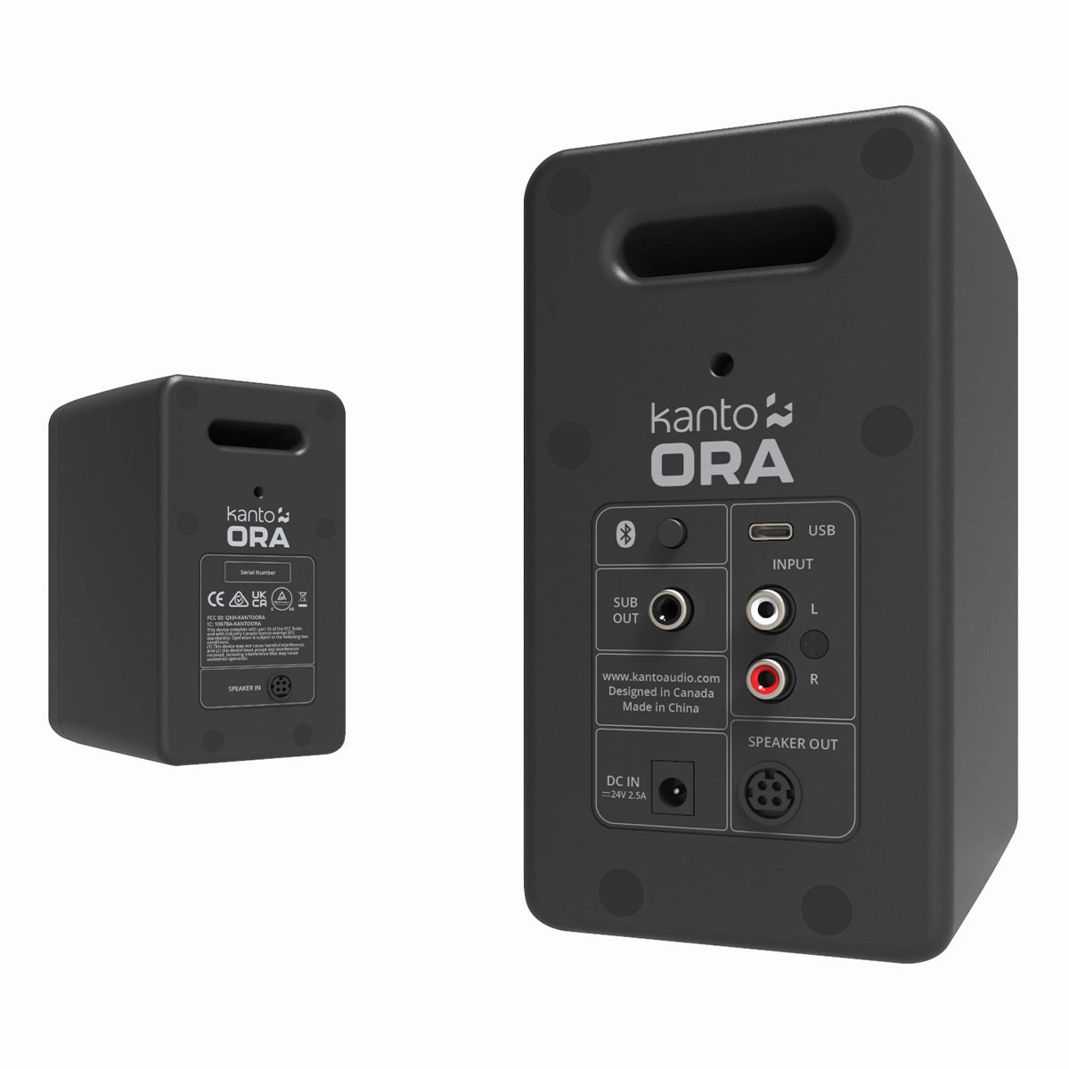 Kanto ORA Powered Reference Desktop Speakers with Bluetooth - Pair (Black)