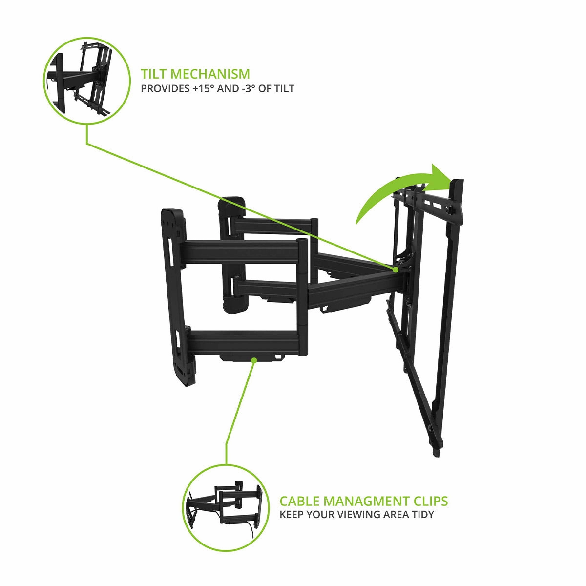 Kanto PDC650 Full Motion Corner Mount for 37" - 70" TV