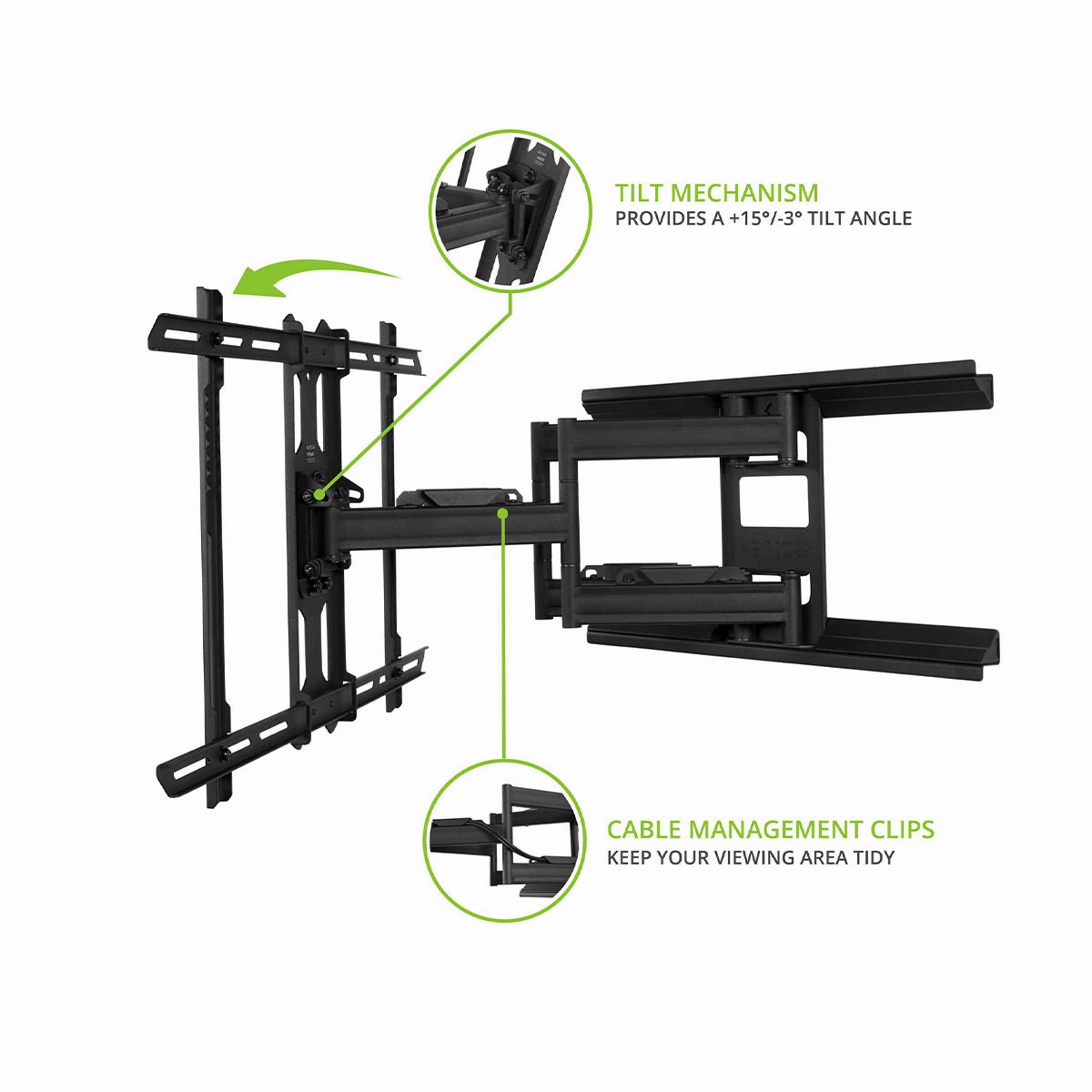 Kanto PDX650 Articulating Full Motion TV Mount for 37" - 75" TV (Black)