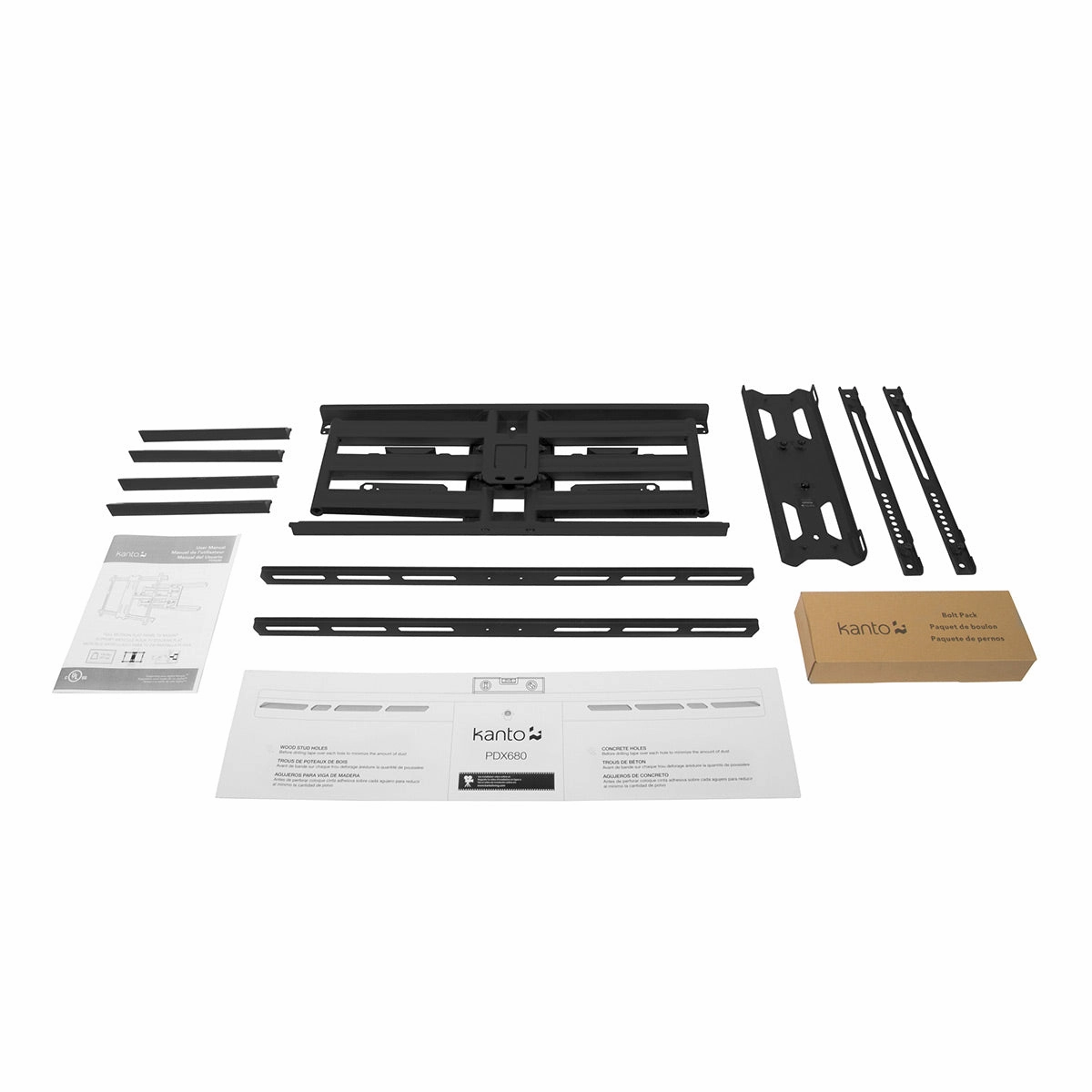 Kanto PDX680 Articulating Full Motion TV Mount for 39" - 80" TV (Black)