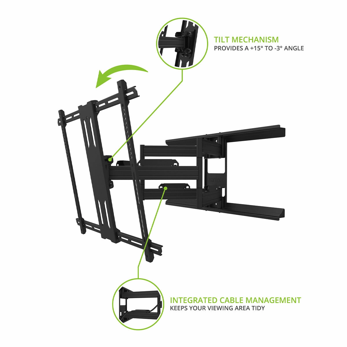 Kanto PDX700 Articulating Full Motion TV Mount for 42" - 100" TV