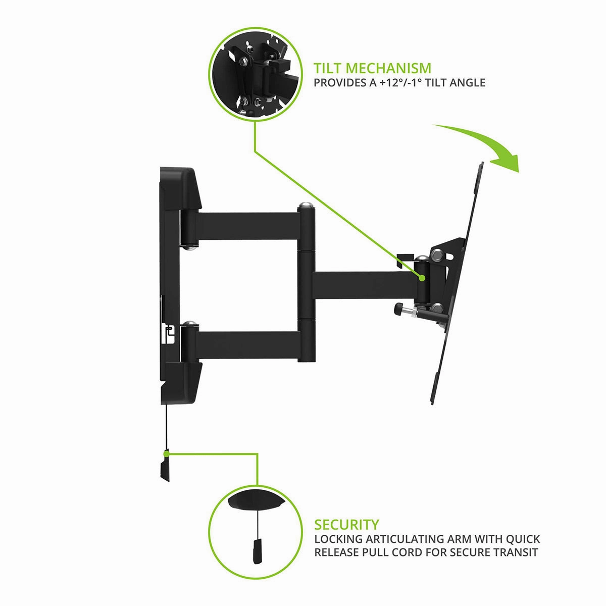 Kanto RV250G Full Motion Indoor/Outdoor RV and Boat Mount for 26" - 42" TV