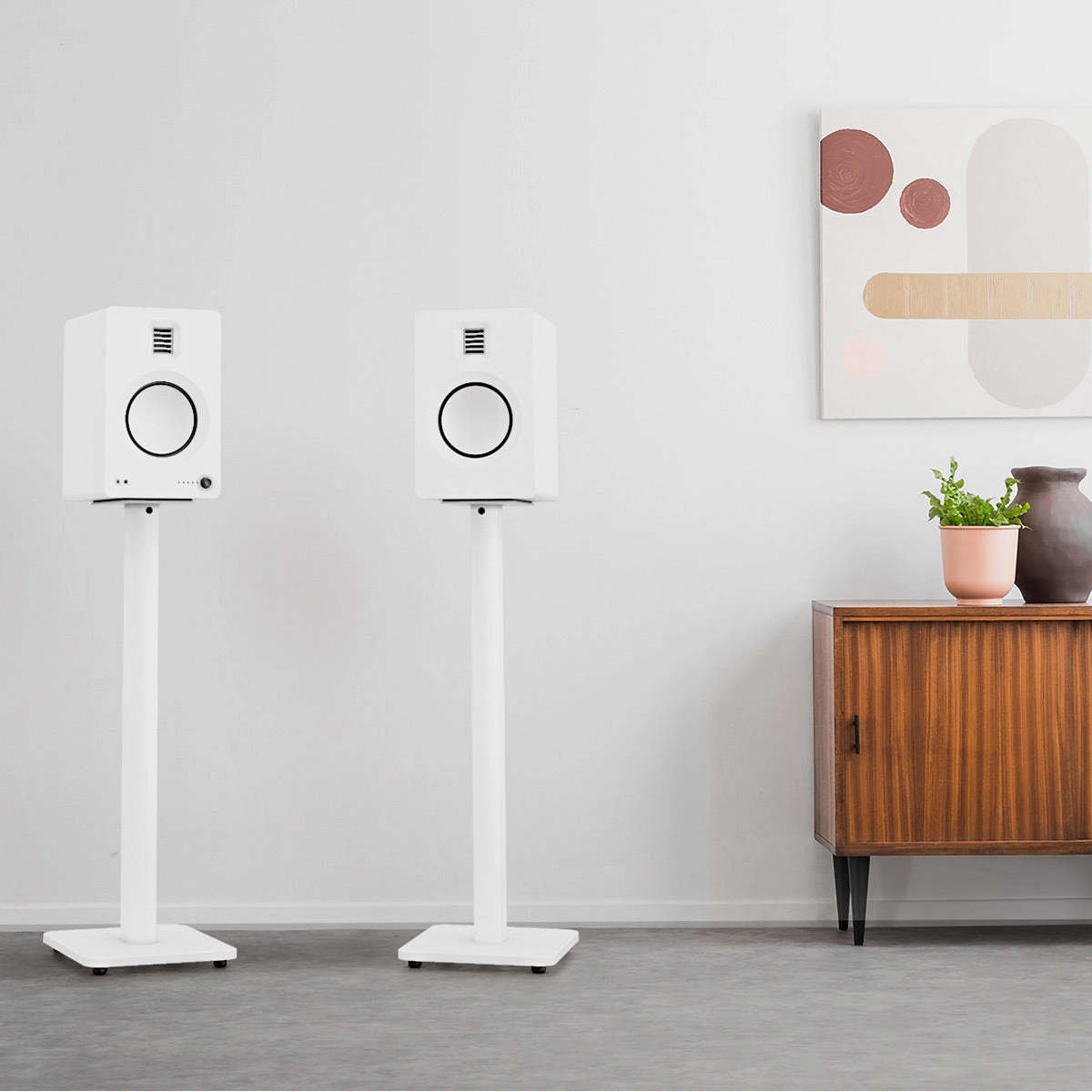 Kanto SP26PL 26" Bookshelf Speaker Stands with Rotating Top Plates and Cable Management - Pair (White)