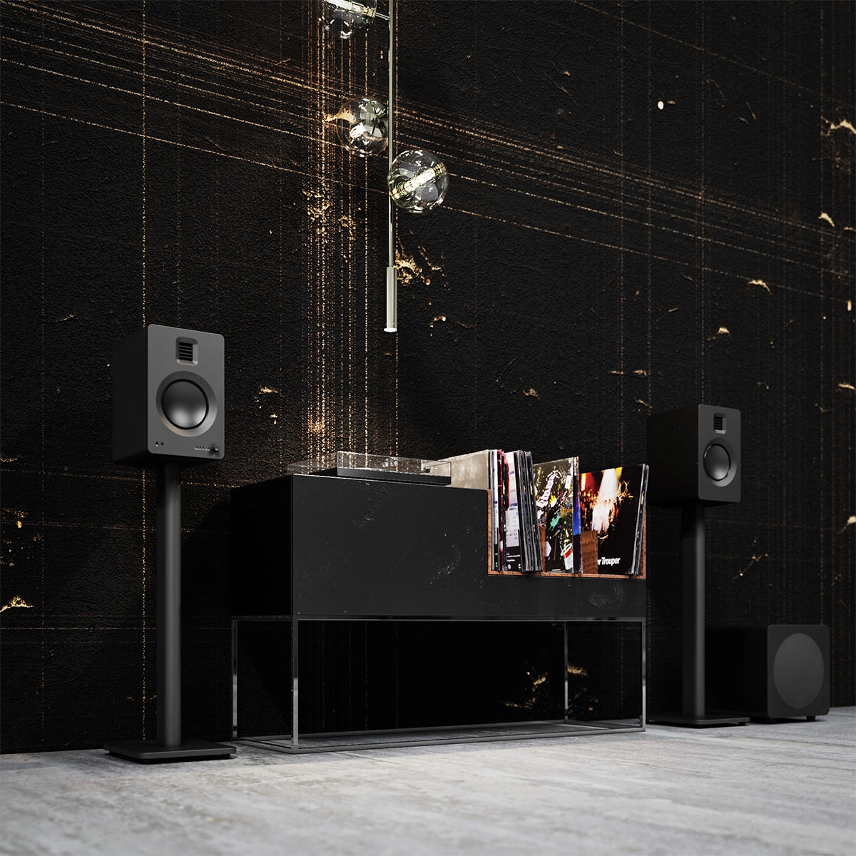 Kanto SP26PL 26" Bookshelf Speaker Stands with Rotating Top Plates and Cable Management  Pair (Black)
