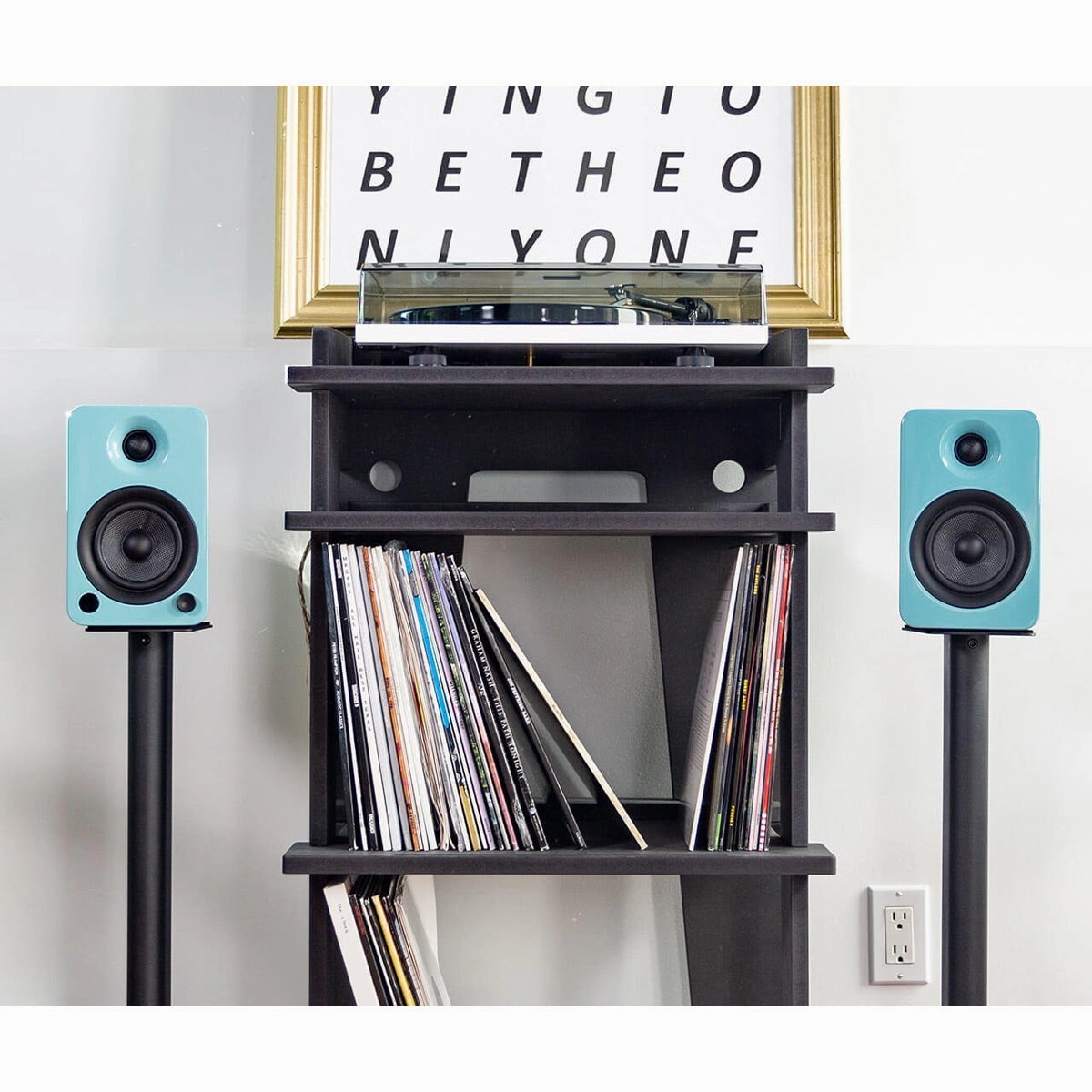 Kanto SP32PL 32" Bookshelf Speaker Stands with Rotating Top Plates and Cable Management  Pair (Black)