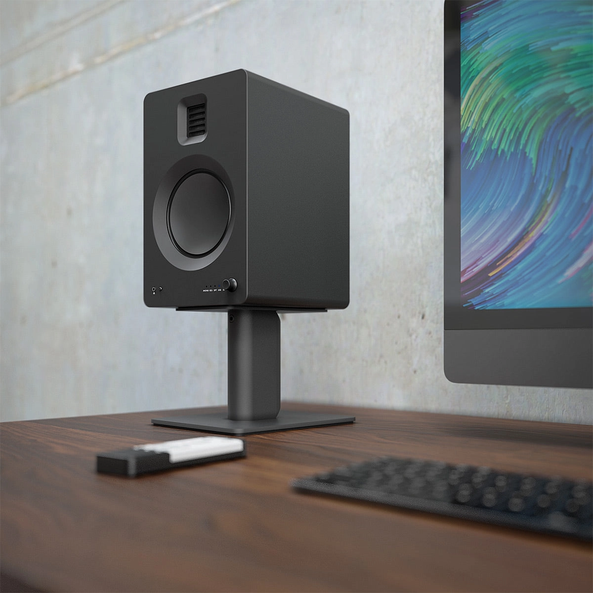 Kanto SP6HD 6" Universal Desktop Speaker Stands with Rotating Top Plates and Cable Management - Pair (Black)