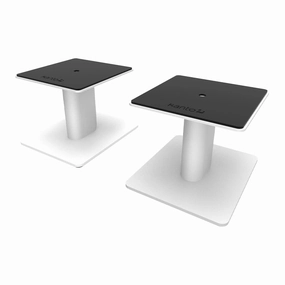 Kanto SP6HD 6" Universal Desktop Speaker Stands with Rotating Top Plates and Cable Management - Pair (White) Speaker stands,Audio Stands,Speaker Mounts
