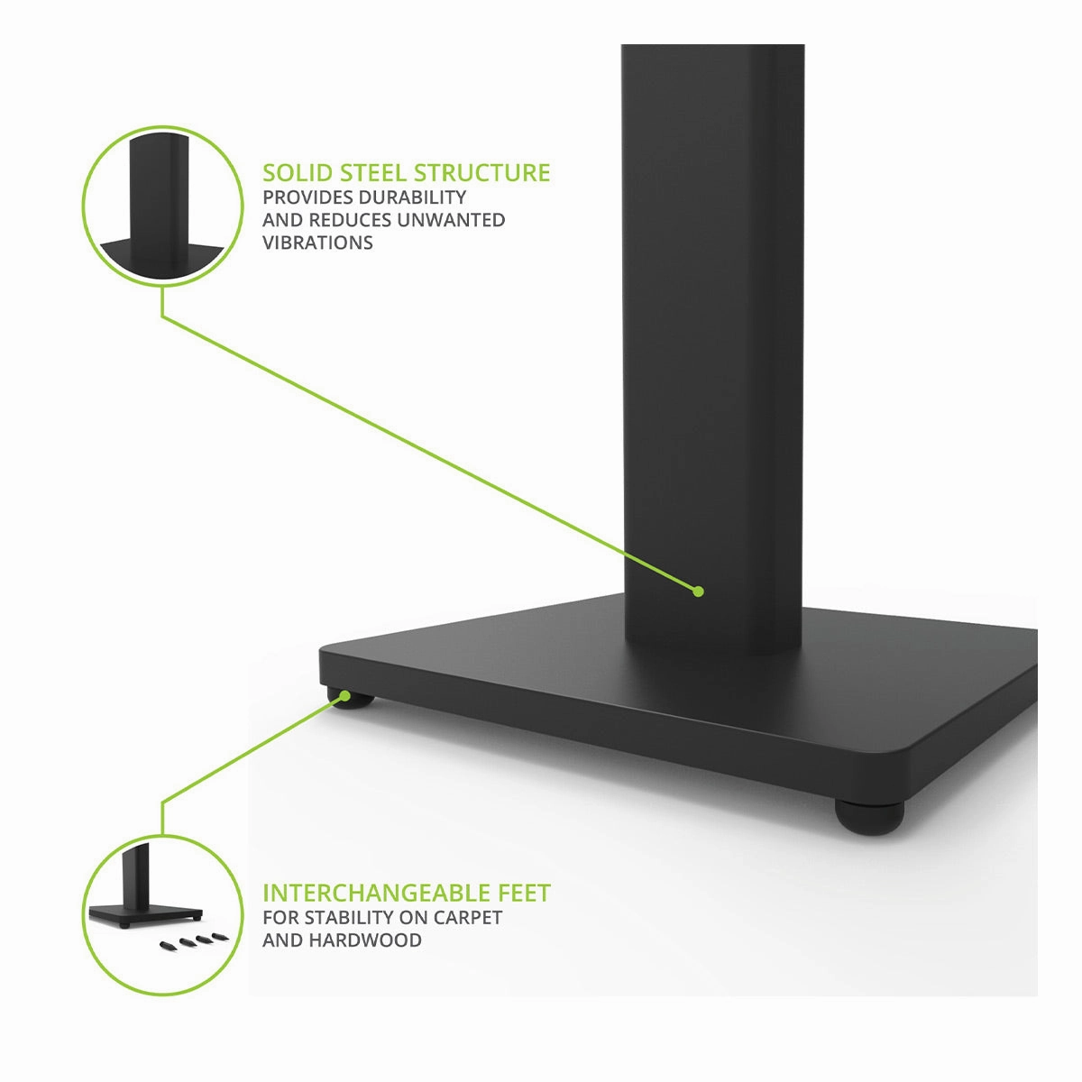 Kanto ST 28" Universal Bookshelf Speaker Floor Stand - Pair (Black)