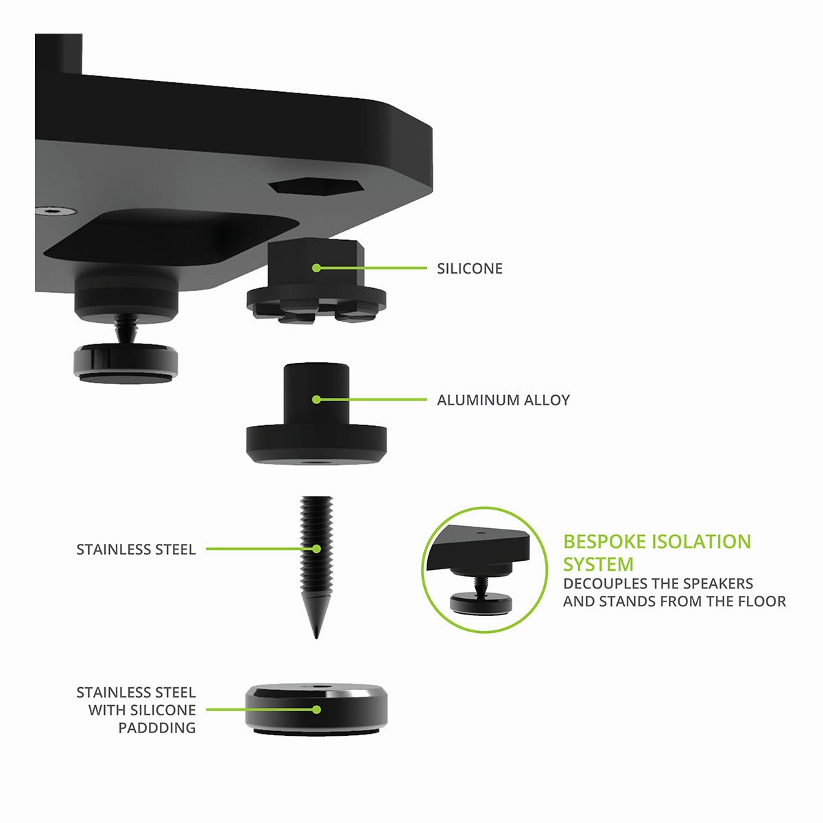 Kanto SX22 22" Tall Fillable Speaker Stands with Isolation Feet - Pair (Black)
