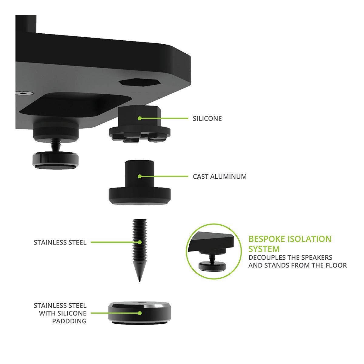 Kanto SX26 26" Tall Fillable Speaker Stands with Isolation Feet - Pair (Black)