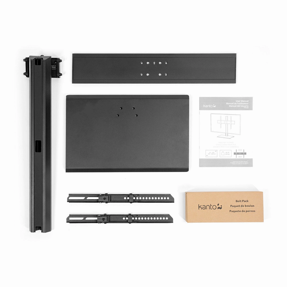 Kanto TTS100 Adjustable Table Top TV Mount with Integrated Cable Management for 37" - 65" TV