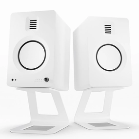 Kanto TUK Premium Powered Speakers with SE6 Elevated Desktop Speaker Stands (White) Speaker stands,Audio Stands,Speaker Mounts