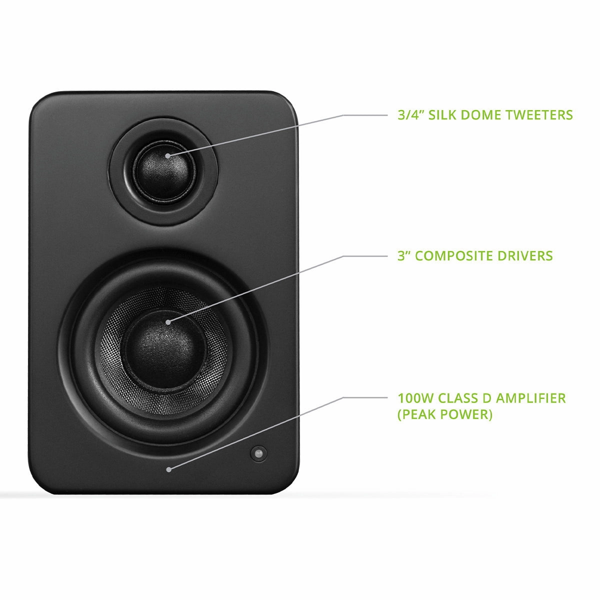 Kanto YU2 Powered Desktop Speakers - Pair (Matte Black)
