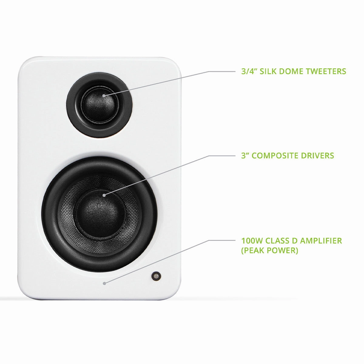 Kanto YU2 Powered Desktop Speakers - Pair (Matte White)