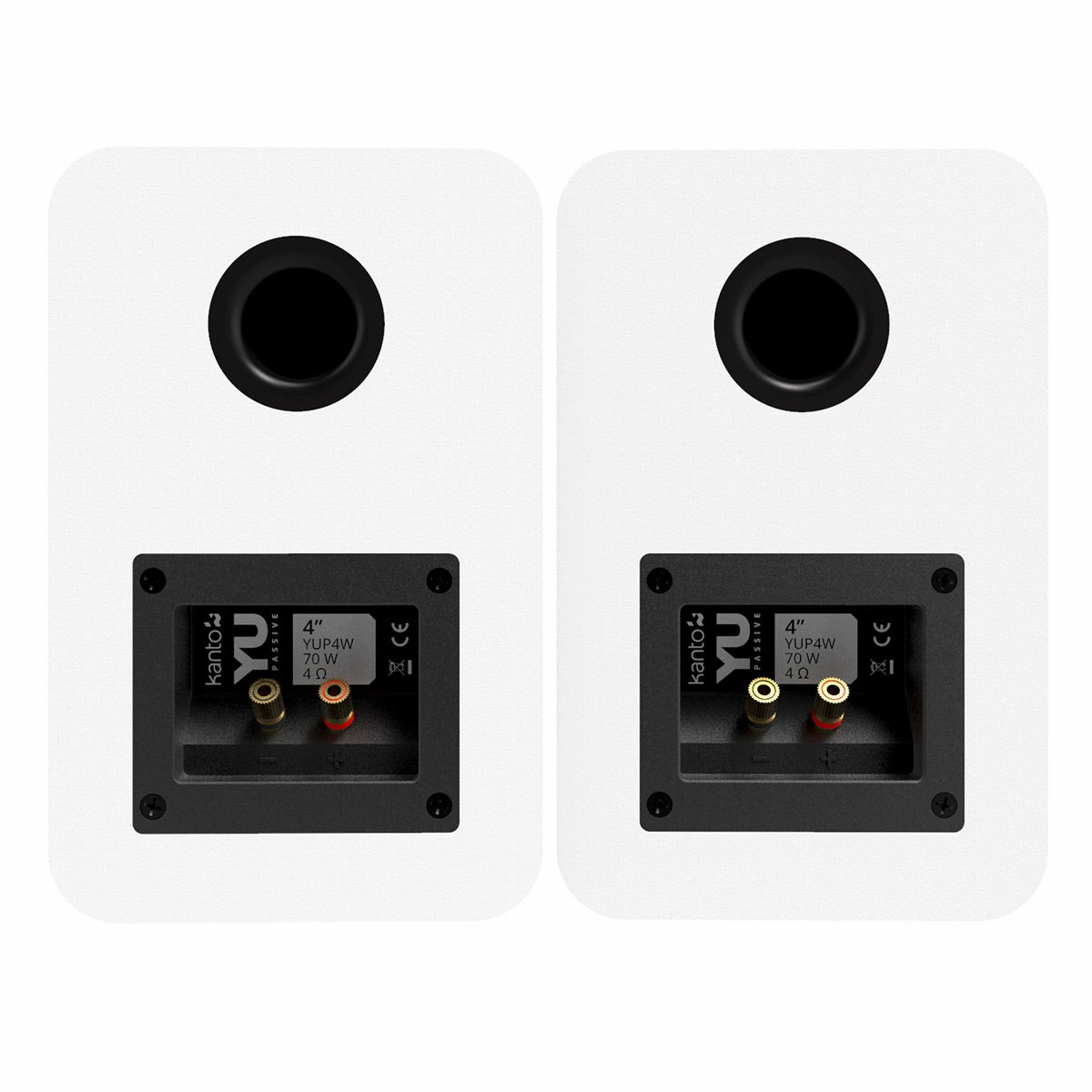 Kanto YUP4 Passive Bookshelf Speakers with 1" Silk Dome Tweeter and 4" Kevlar Woofer - Pair (White)