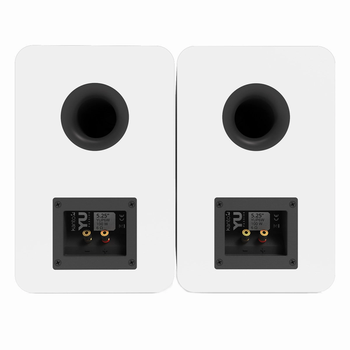 Kanto YUP6 Passive Bookshelf Speakers with 1" Silk Dome Tweeter and 5.25" Kevlar Woofer - Pair (White)