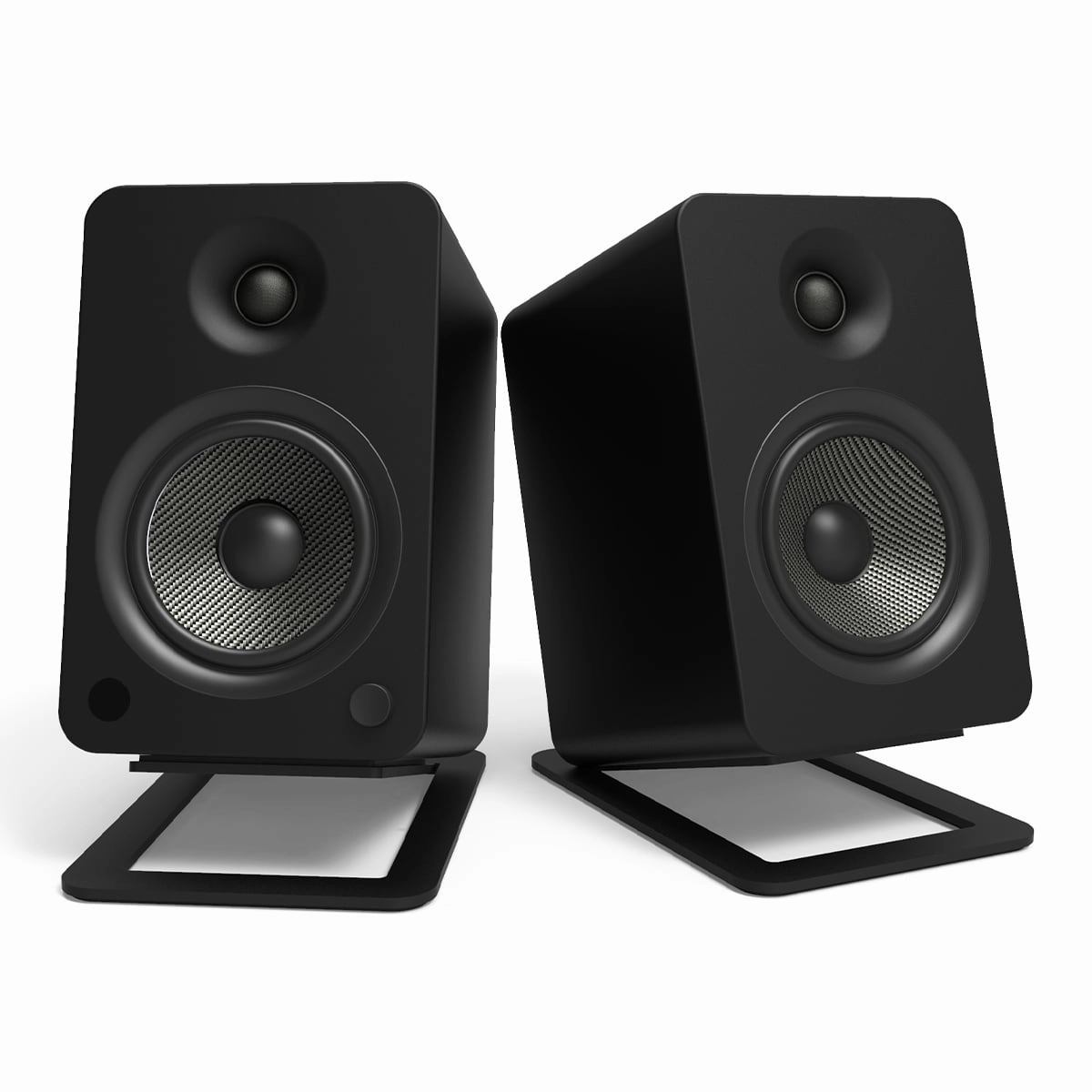 Kanto YUP6 Passive Bookshelf Speakers with S6 Speaker Stands - Pair (Black)